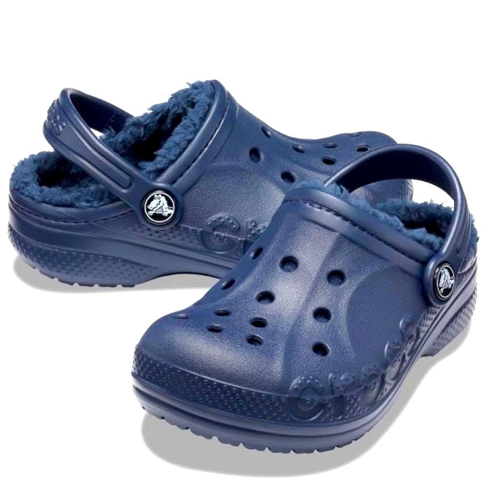 NWOT Youth lined CROCS. Navy Blue size 2